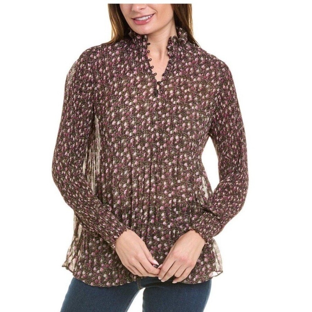 NOT FOR SALE  Mock Neck Top Long Sleeve Elegant Floral Size M